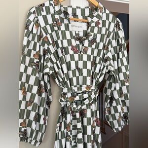 Smith and Quinn Butterfly Checkered Green and White Dress